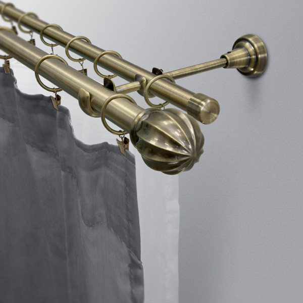 Karnisz metalowy MILOS podwójny 25/19mm ,160' mosiądz